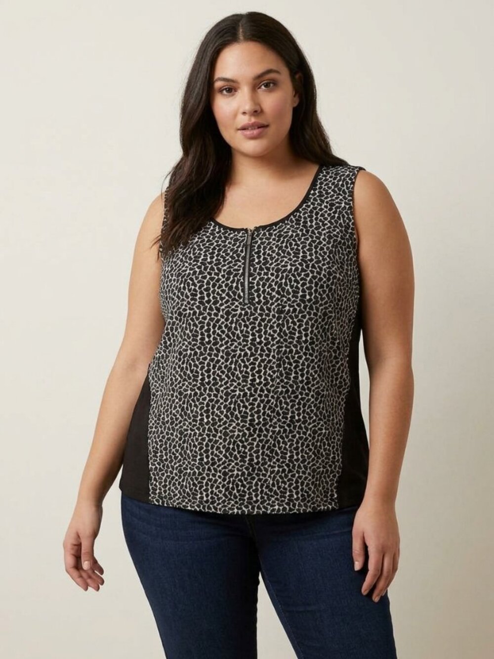 reitmans plus size 3X Black sleeveless top with zipper neckline